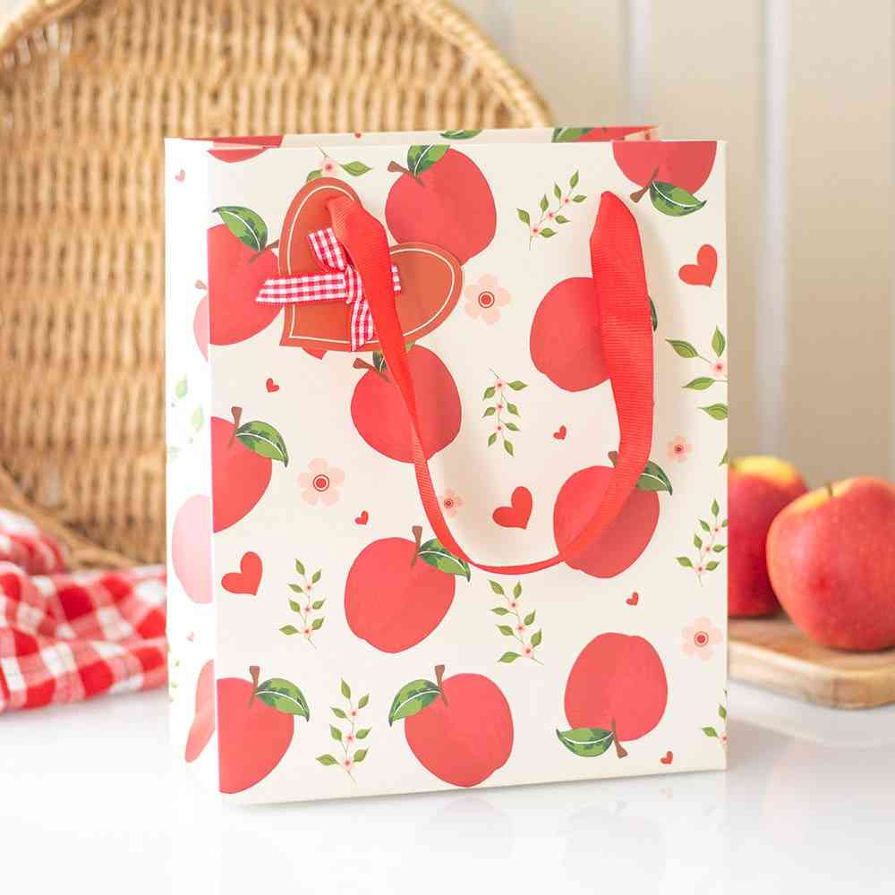 Something Different - 23cm Medium Apple Print Gift Bag - Multicolours
